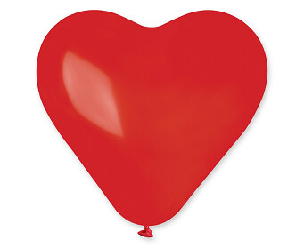 Sirds formas lateksa balons, 44 cm, sarkana krāsa