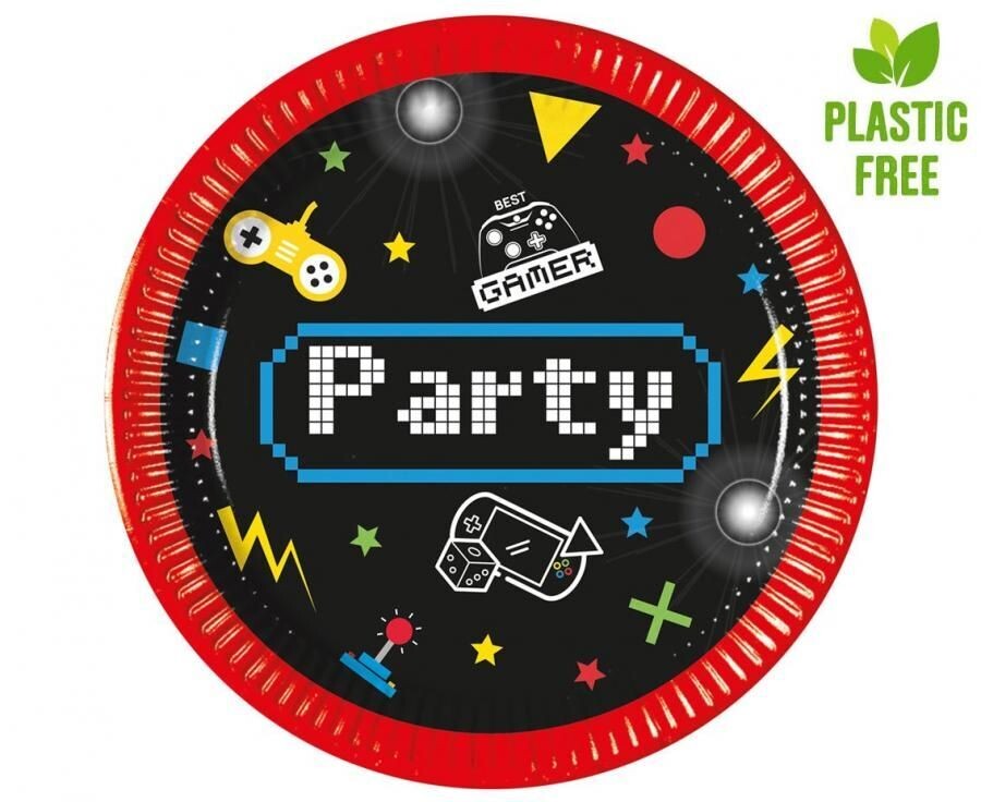 Šķīvji "Gaming Party", 20 cm, 8 gab.