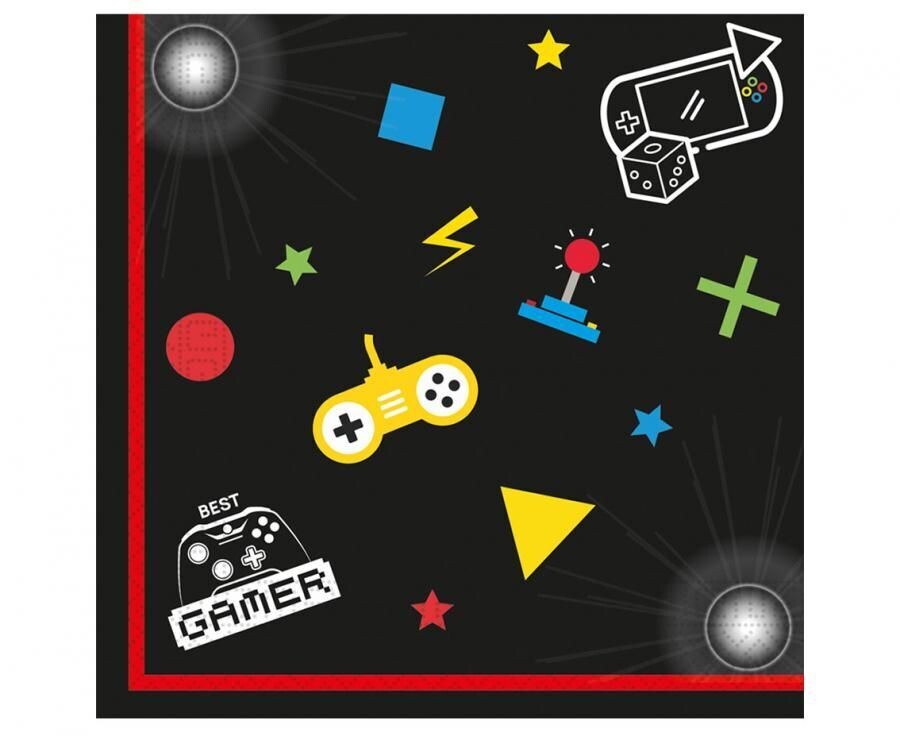 Salvetes "Gaming Party" 33x33cm, 20 gab.