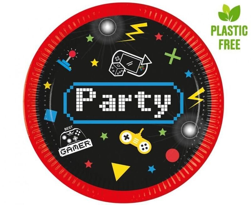 Šķīvji "Gaming Party", 23 cm, 8 gab.