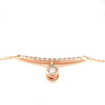 14kt Rose Gold Diamond Bar Necklace