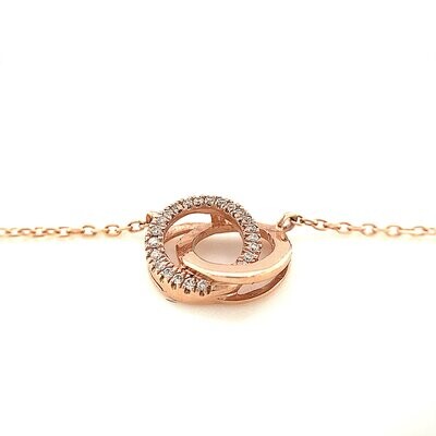 14kt Rose Gold Double Circle Necklace