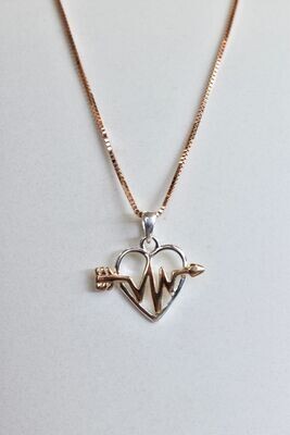 Sterling Silver Heart and Arrow Necklace
