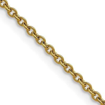 Stainless Steel Polished Yellow IP-plated 2.3mm 16 inch Cable Chain