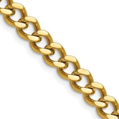 Stainless Steel Polished Yellow IP-plated 7.5mm 20 inch Curb Chain