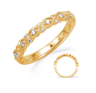 Geometric Shape Band with Accented Diamonds