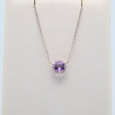 14kt White Gold Amethyst Necklace