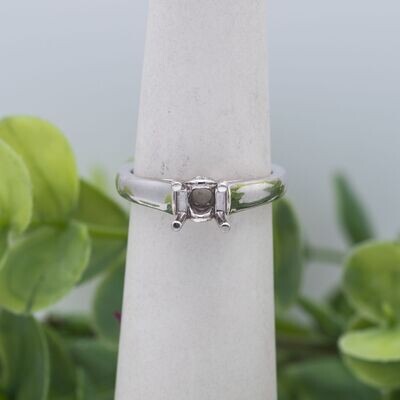 14K White Gold Cathedral Engagement Ring Setting