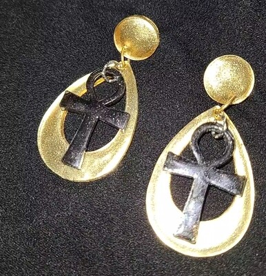 Black Ankh in Gold 