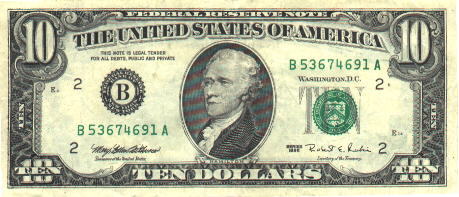 Increments of $10