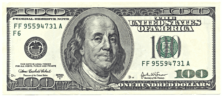 Increments of $100