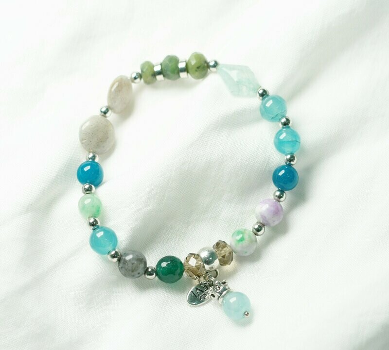 Natural Gemstone Alloy Energy Bracelet Natural Gemstone Alloy Energy Bracelet