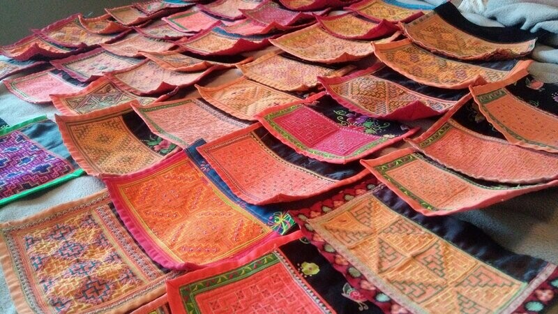 Hmong Embroidery Fabric Bundle (assorted, 10pcs)