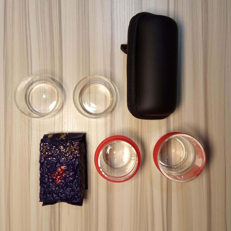 Taiwan High Mountain Oolong Tea | Shanlinxi  Altitude 1600m | Borosilicate Glass Travel Tea Set