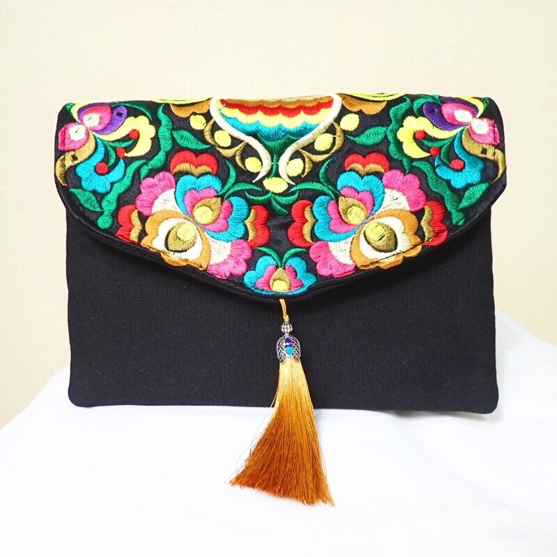 Tribal Tropical Clutch Bag with Tassel Tribal Tropical Clutch Bag with Tassel