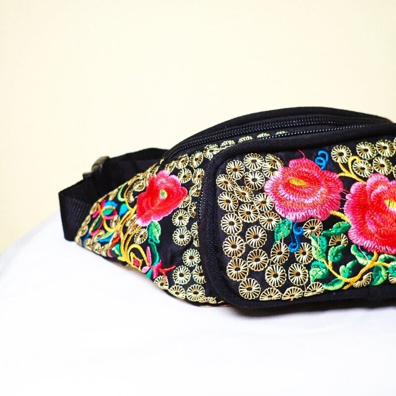 Hmong Fanny Pack with Golden Peony Hmong Fanny Pack with Golden Peony