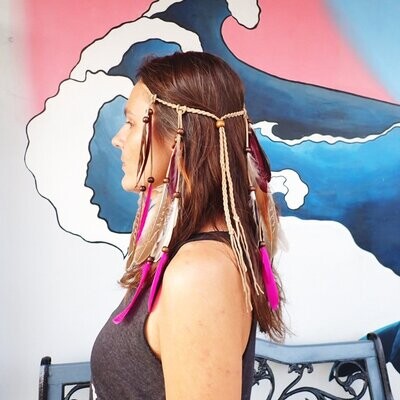 Shocking Pink Pheasant Feather Headdress