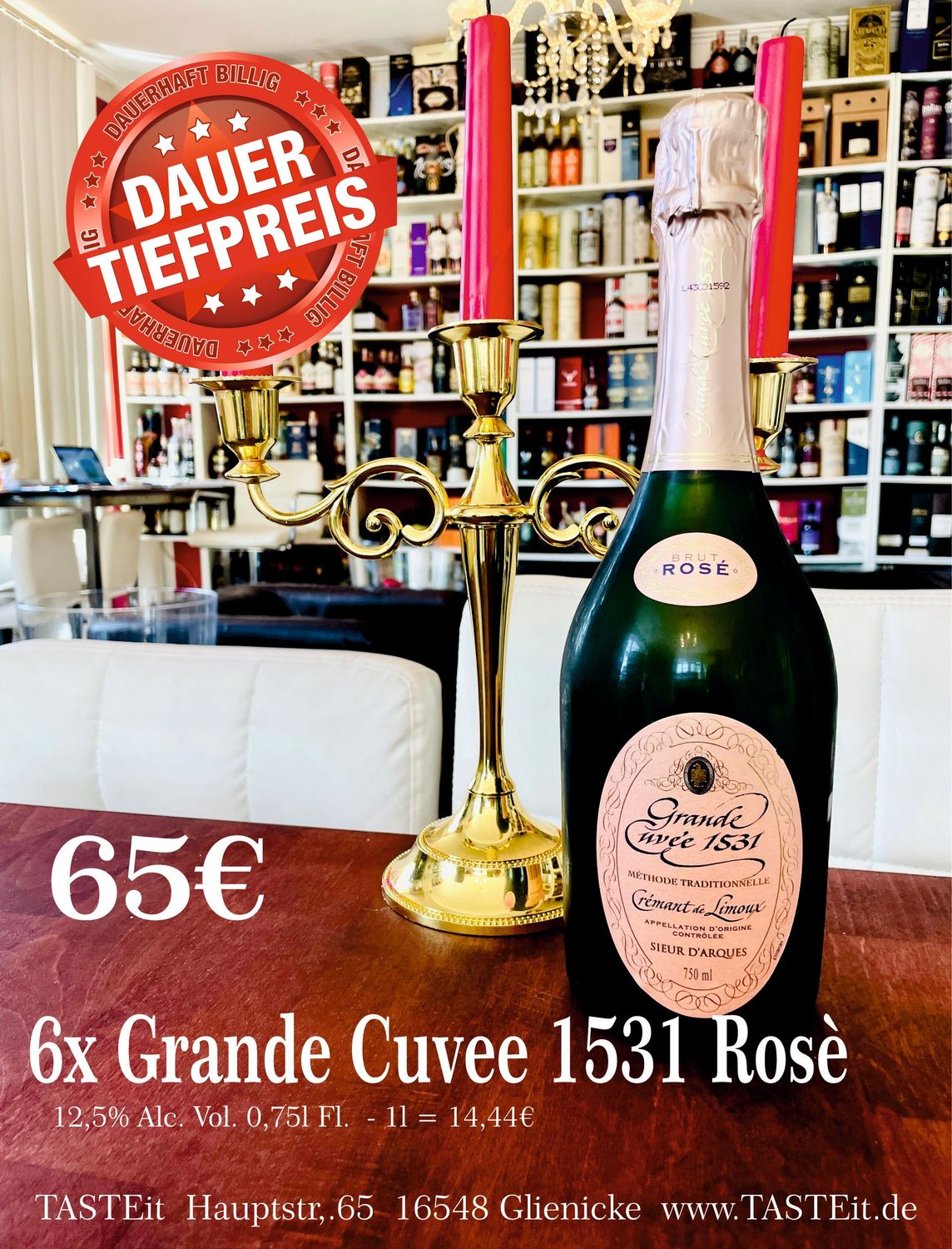 6x Cremant de Limoux Grande Cuvee 1531 Rose 0,75l