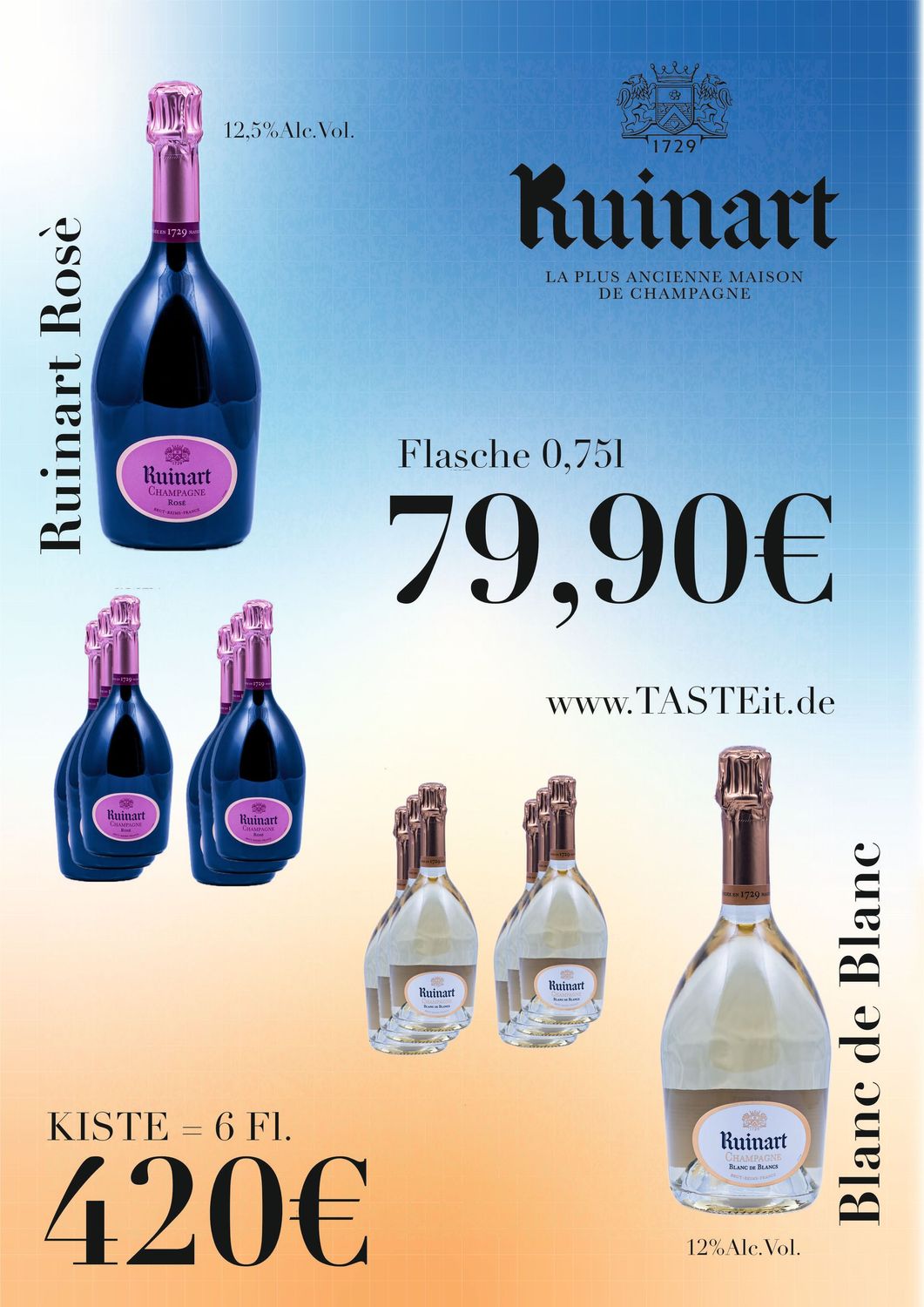 Ruinart Rosè  6 Fl.  - Kiste - a 0,75l Fl