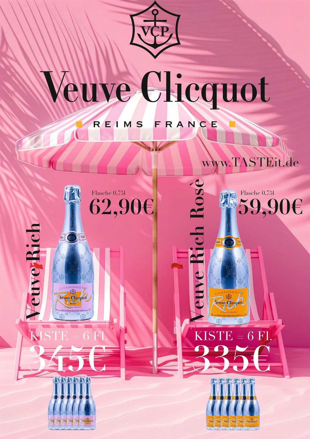 Veuve Clicquot Rich Rosè - Kiste 6 Flaschen - a 0,75l Fl