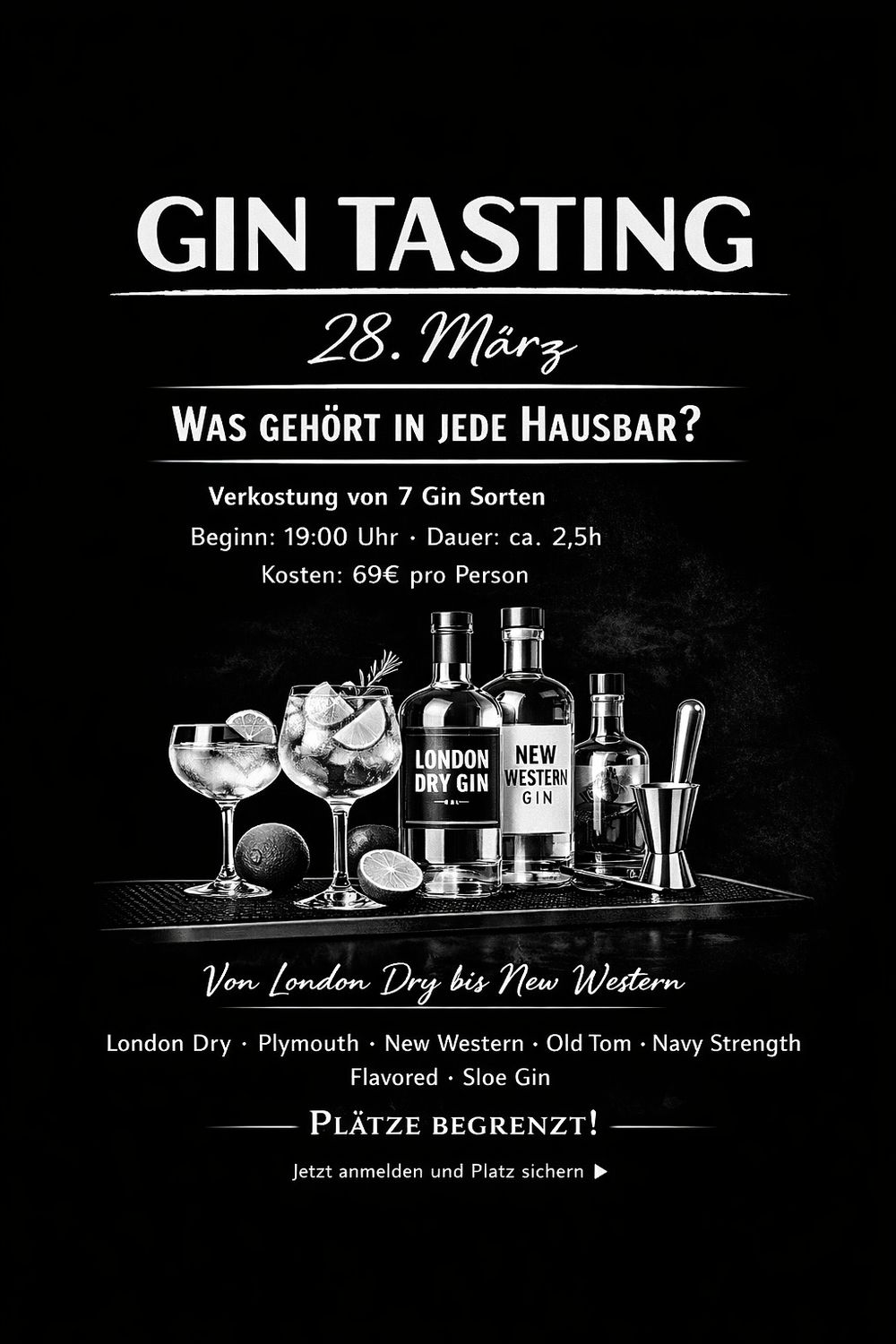 GIN Tasting 28.3.2026 - "Was gehört in die Home Bar"
