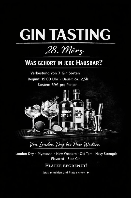 GIN Tasting 28.3.2026 - "Was gehört in die Home Bar"