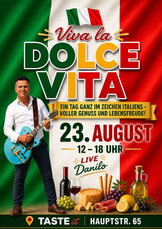 23.8.2026 - Ticket für "Viva la Dolce Vita" - 12-18 Uhr im TASTEit