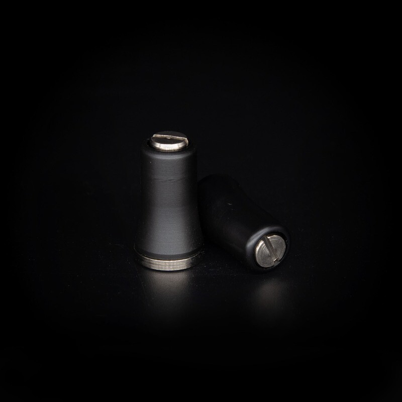 Black Acrylic Handles with Silver Pivots