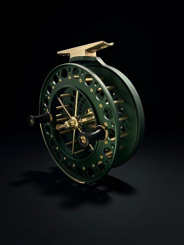James Young Heritage Deluxe Tru-Pin Centrepin Reel | Heritage Matt Green | Twin Spool
