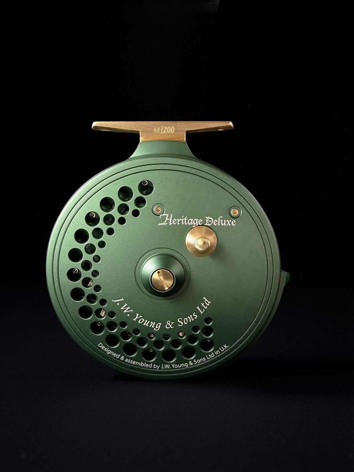 James Young Heritage Deluxe Tru-Pin Centrepin Reel | Heritage Matt Green | Twin Spool