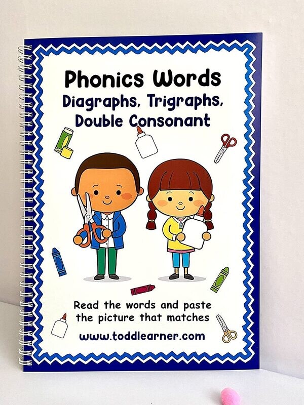 Phonics Cut and Paste Workbook for Kids (Learning Diagraphs).