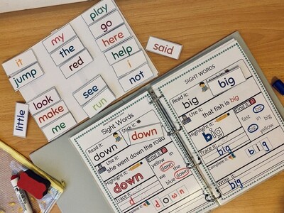 Reusable Sight Words Busy Binder for 4-6 Year kids.