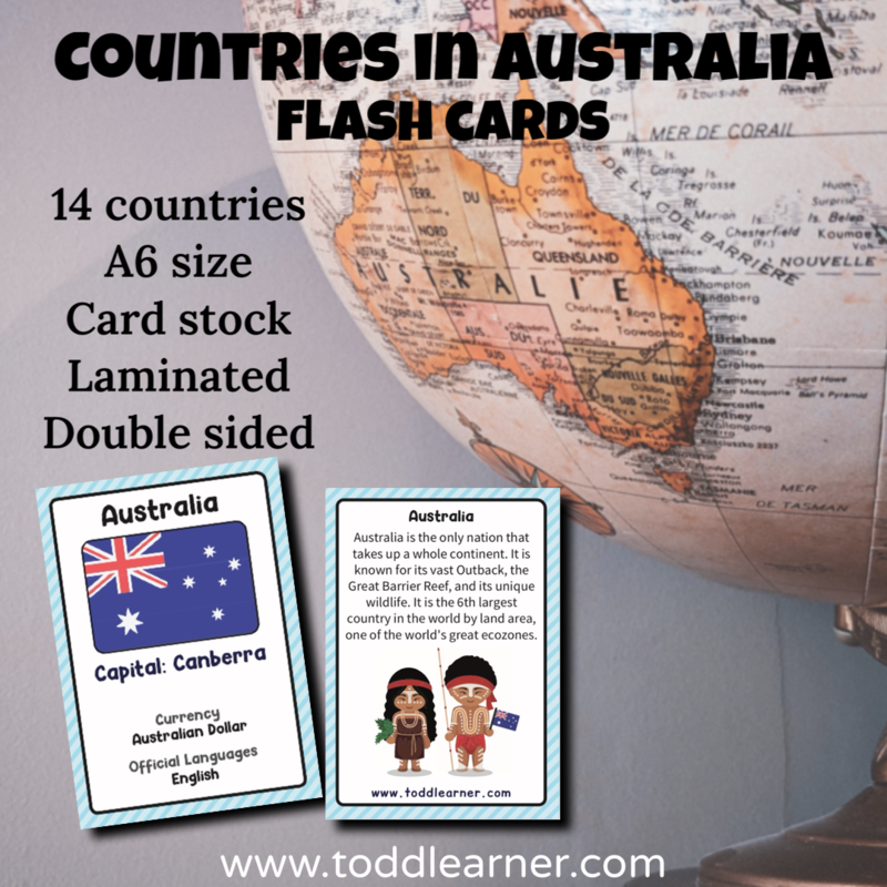 Countries Flash Cards - All Continents