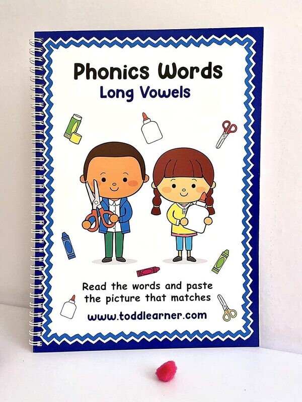 Phonics Cut and Paste Workbook for Kids (Learning Long Vowels).
