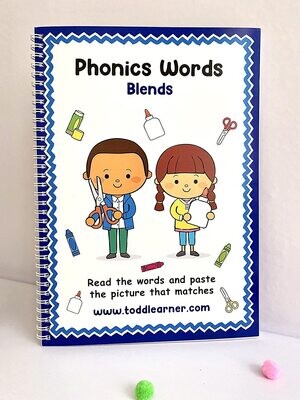 Phonics Cut and Paste Workbook for Kids (Learning Blends).