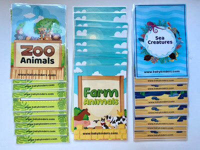 Animals Flash Cards Bundle (Farm | Zoo | Sea)