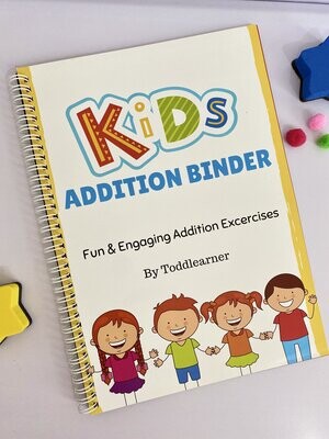 Rewritable Math Addition Practice Book for Kids.