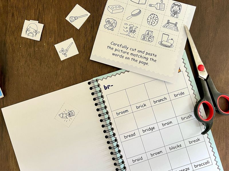 Phonics Learning Set for Kids. Includes 6 phonics cut and paste books. Value Pack