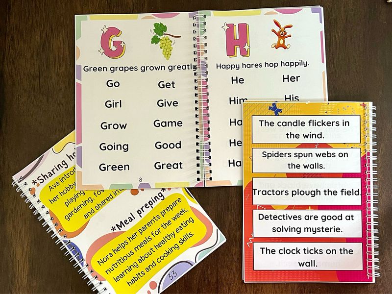 Reading Practice Bundle For Kids. Set of 3 Books. Words , Sentences and Passages