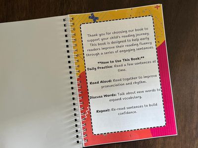 Reading Fluency Booster Book for Kids. Sentence Reading Practice. Suitable for 3-7 Years