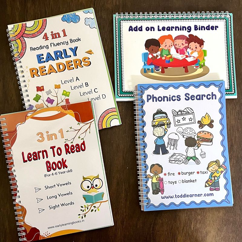 The Early Learning Kindergarten Books Bundle for Kids. Set of 4 essential reading books.(Value Pack)
