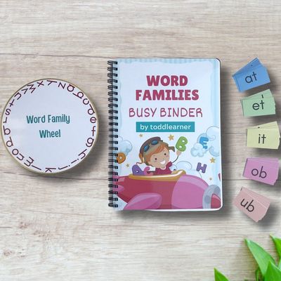 Reusable Word Families Busy Binder for 4-6 Year kids.