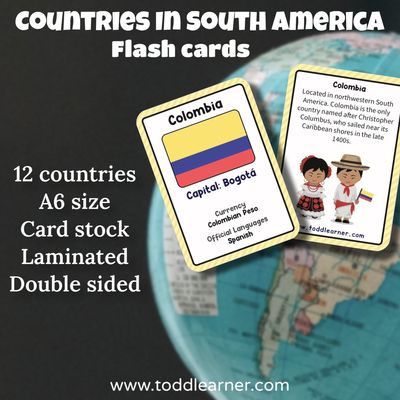 Countries Flash Cards- South America Countries Flash Cards- South America