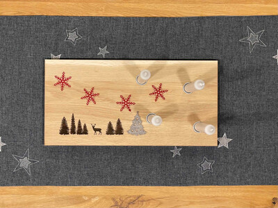 Adventkranz nachhaltig aus Eichenholz ca. 40 x 20 cm
