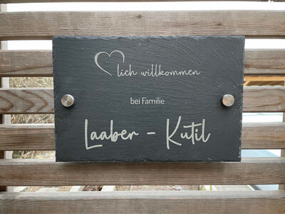 Türschild Schiefer/Aluminium