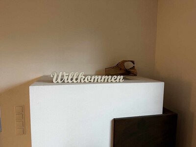 Schriftzug „Willkommen“ Pappelsperrholz 6mm - Staffelpreise beachten!