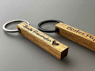 Schlüsselanhänger Holz mit Schlüsselring handgefertigt