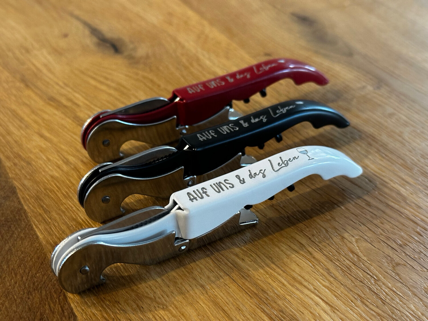 Metall Kellnermesser mit Gravur, Flaschenöffner,Folienschneider,Korkenzieher, Weinflaschenöffner, personalisiert