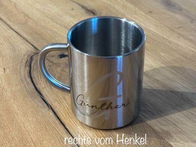 Thermobecher silber Edelstahl, Becher, Tasse