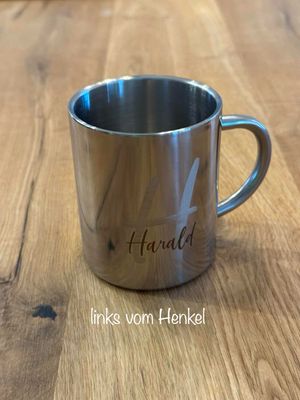 Thermobecher silber Edelstahl, Becher, Tasse